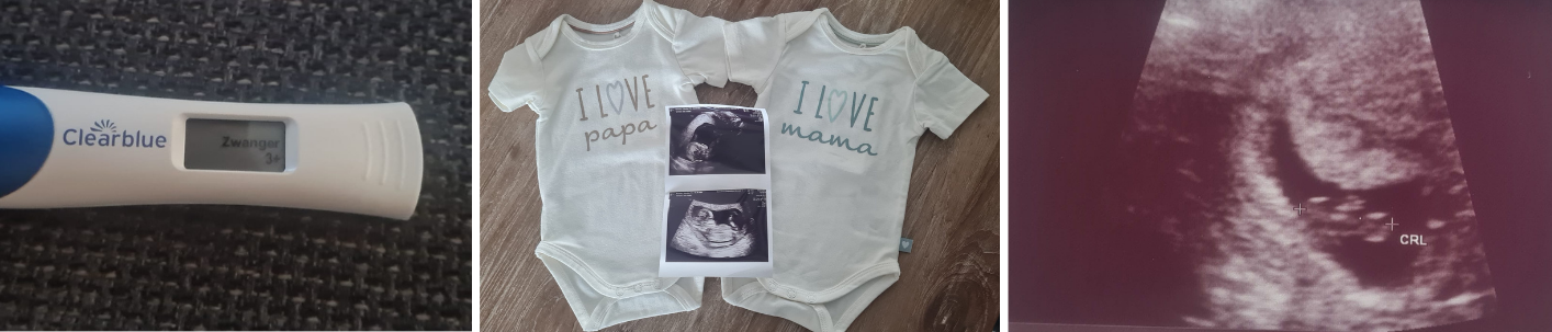 Een positieve zwangerschapstest, rompertjes en de eerste echo (Little weirdo - Een wonder)
